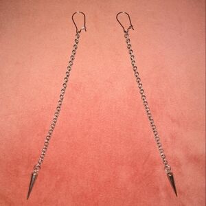 Long Shoulder Duster Metal Spike Silver Goth Handmade Stainless Steel Biker Punk